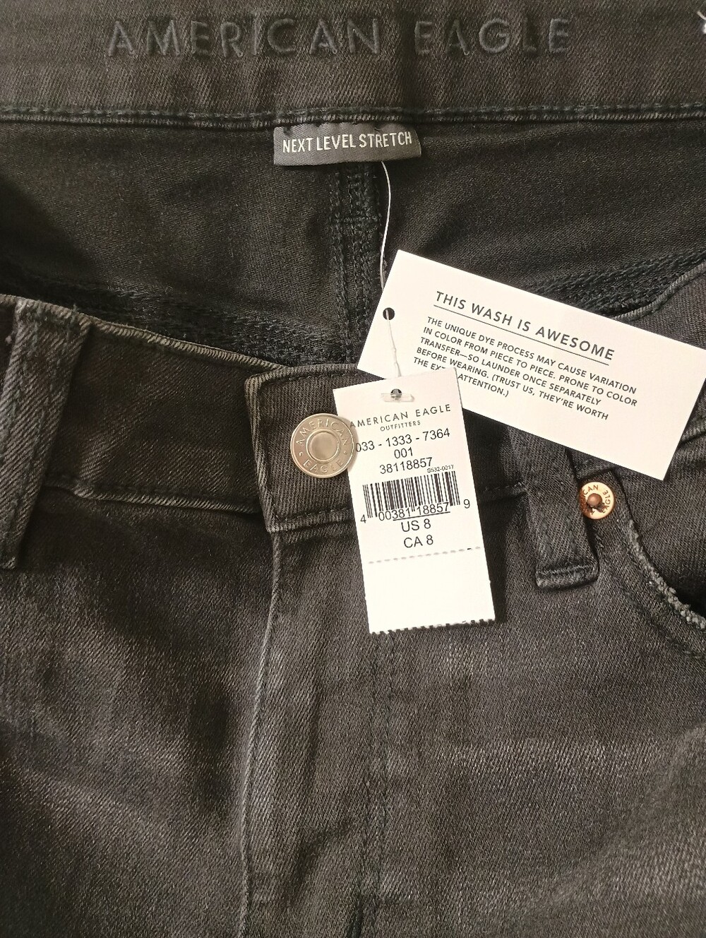 AMERICAN EAGLE OUTFITTERS Next Level High-Waist Denim Shorts - Size 8 - NWT - Picture 6 of 7